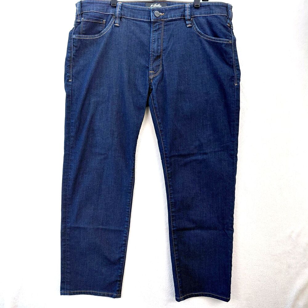 34 Heritage Courage Jean Men 38x28 Denim Mid Rise Straight Leg Dark Wash Stretch
